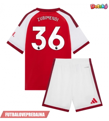 Lacne Dětský Futbalové dres Arsenal Martin Zubimendi #36 2026-27 Krátky Rukáv - Domáci (+ trenírky)